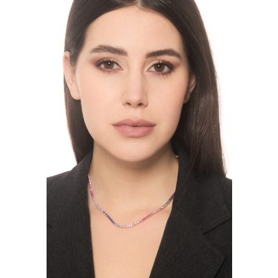 Collana con Zaffiro Rainbow, Girocollo Tennis