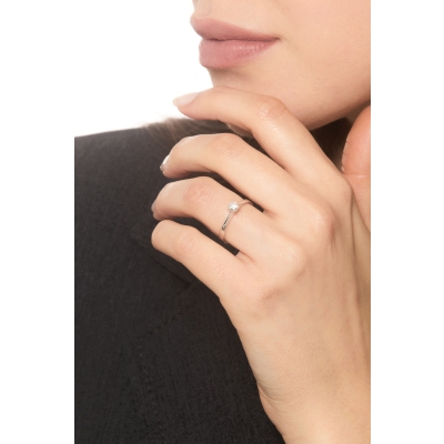 Solitario Tesoro Diamante 0,25 ct Oro Bianco 18k