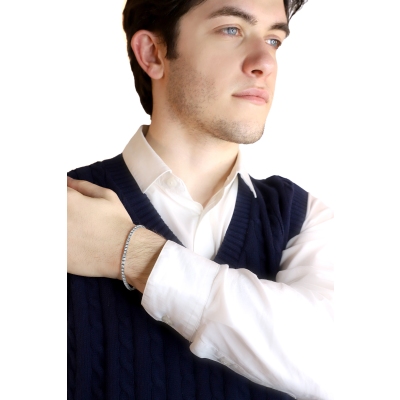 Bracciale Tennis in oro Bianco 18k con diamanti, Larghezza maglia 3,3 mm