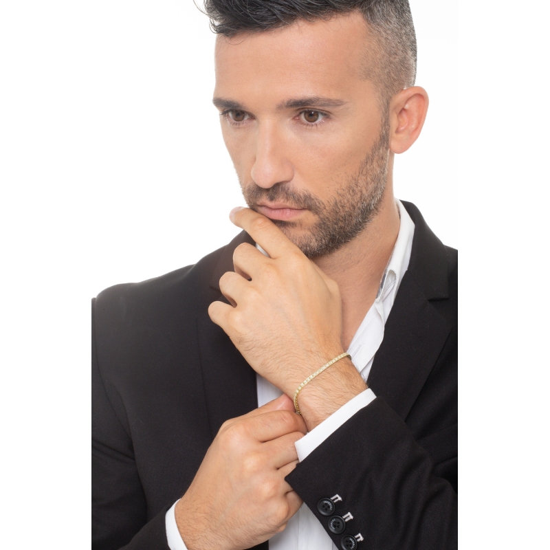 Tennis bracelet in yellow gold 18k with diamonds