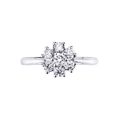 White gold 18k ring with diamonds' flower