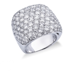 White gold 18k band ring with diamonds pavé
