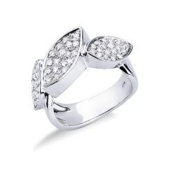 Diamond pavé ring in white gold 18k