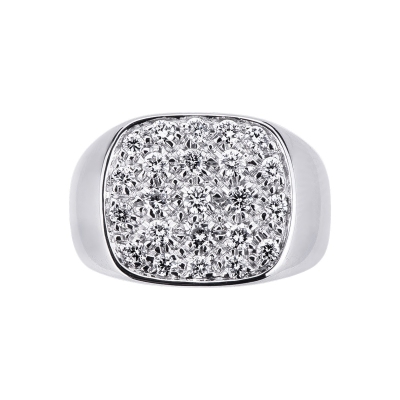 18k white gold pinky ring with diamonds pavé