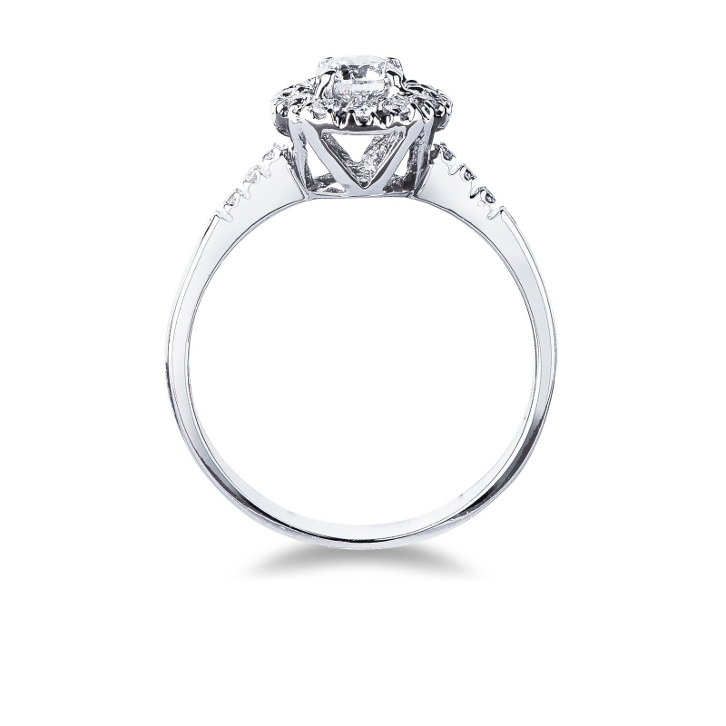 White gold 18k halo diamond ring