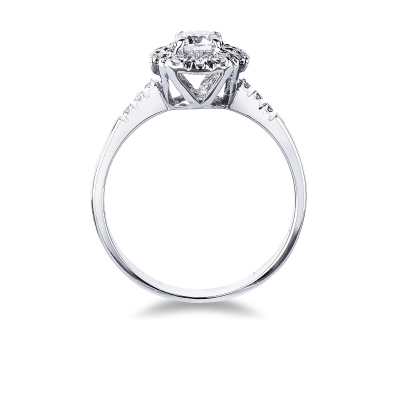 White gold 18k halo diamond ring