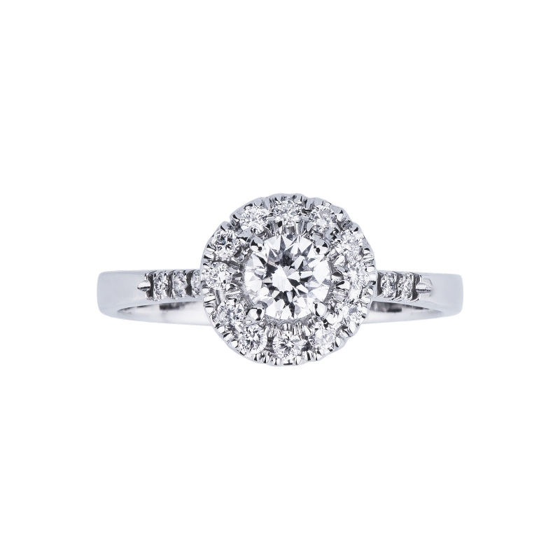 White gold 18k halo diamond ring