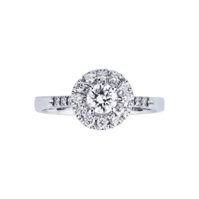 White gold 18k halo diamond ring