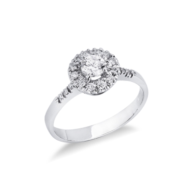 White gold 18k halo diamond ring