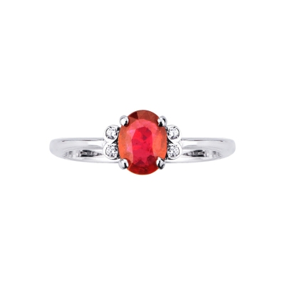 White gold 18k with ruby and diamonds 