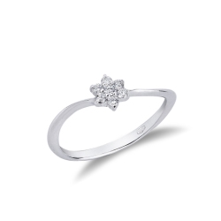 Sinous ring in white gold 18k with diamonds 