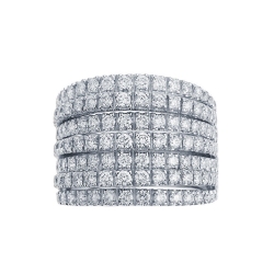 18k white gold wide band ring with diamonds  2