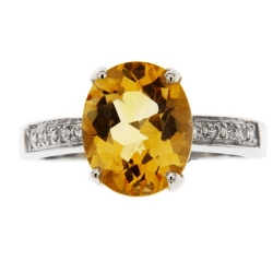 18k white gold ring with citrine and diamonds  2