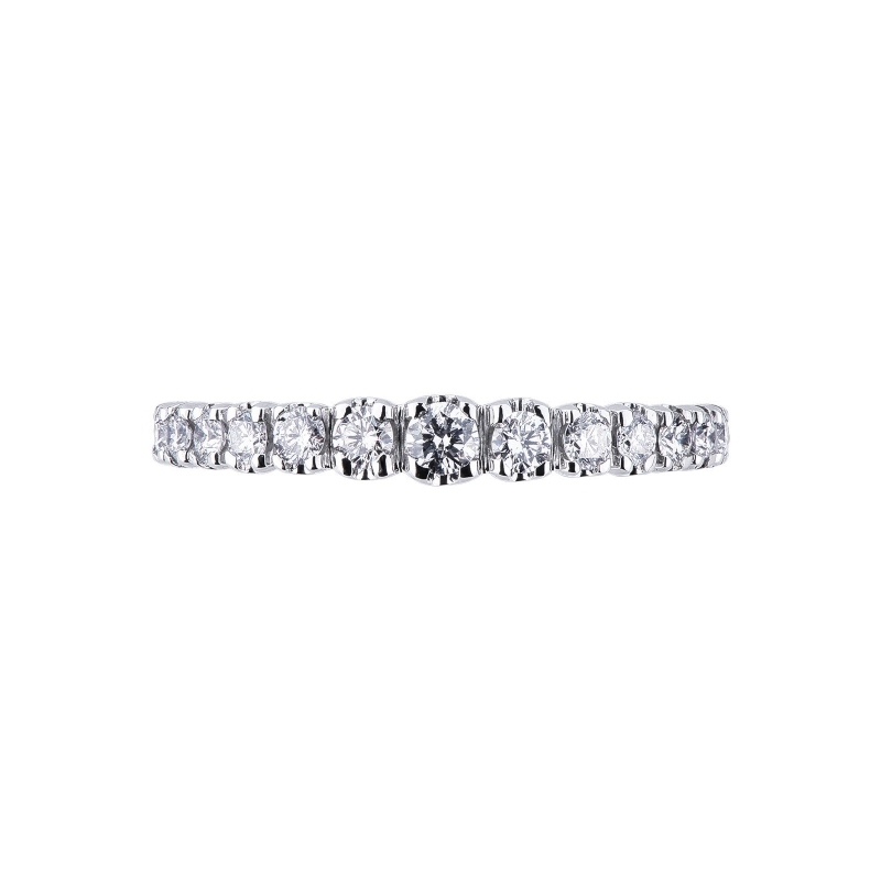 Half eternity ring with 25 diamonds in white gold 18k