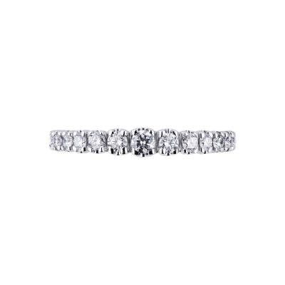 Half eternity ring with 25 diamonds in white gold 18k