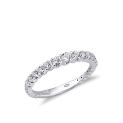 Half eternity ring with 25 diamonds in white gold 18k
