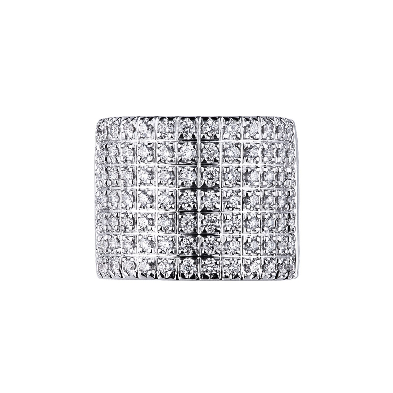 18k white gold band ring with diamonds