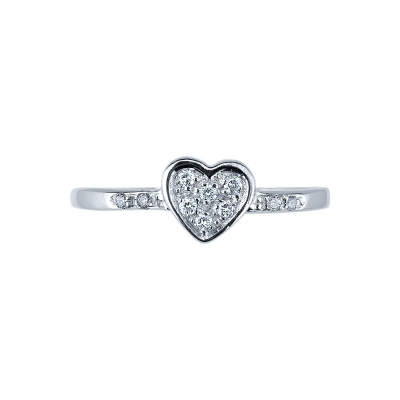 Ring in white gold 18k with diamonds 