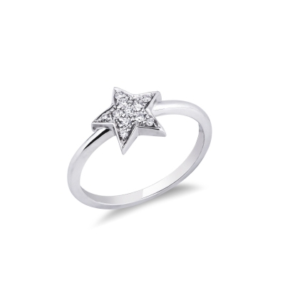 18k white gold with a big diamonds star 