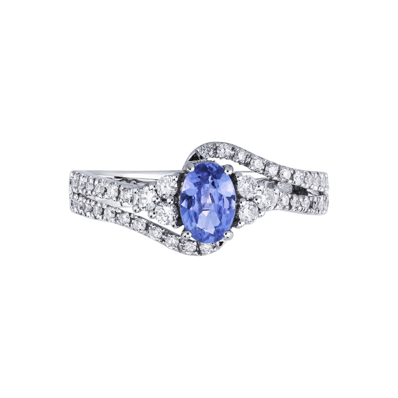ANELLO CON BRILLANTI E TANZANITE