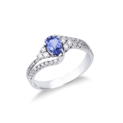 ANELLO CON BRILLANTI E TANZANITE
