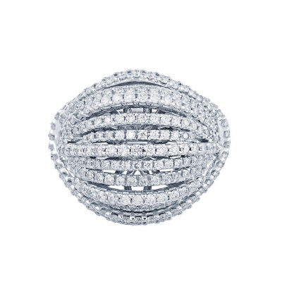 Band ring in white gold 18k with diamonds 