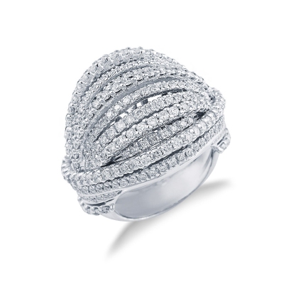 Band ring in white gold 18k with diamonds 