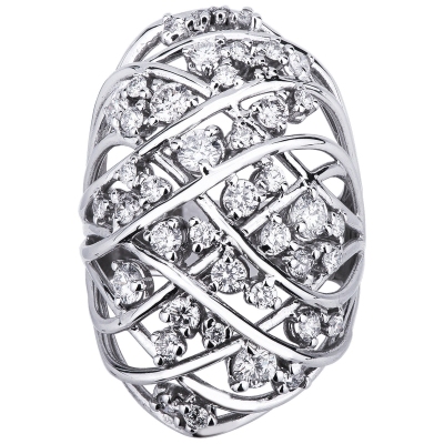 18k white gold band diamond ring 