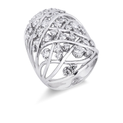 18k white gold band diamond ring 