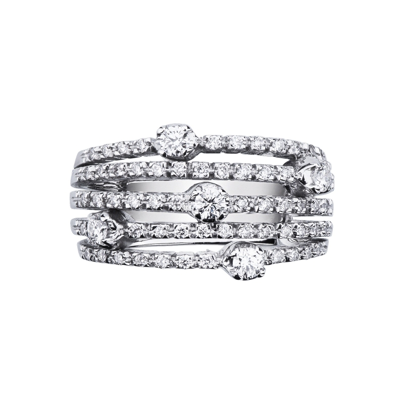 18k white gold fancy ring with diamonds