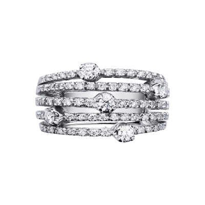 18k white gold fancy ring with diamonds