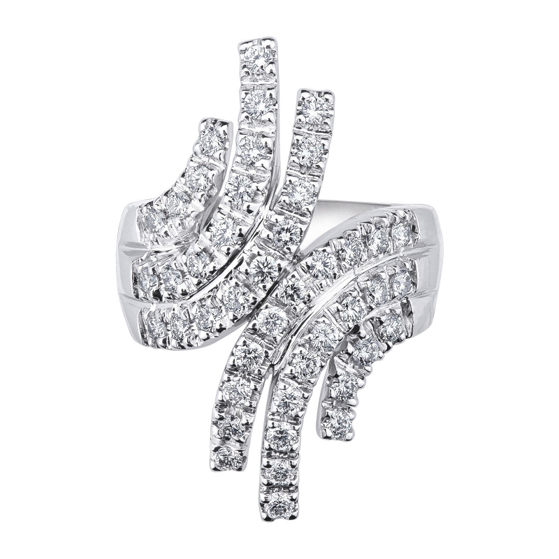 18k white gold band ring with diamonds waves 