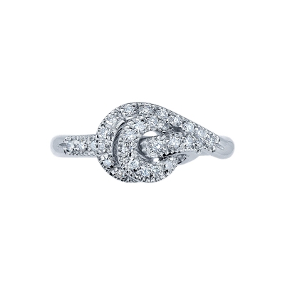 18k white gold knot ring with diamonds 