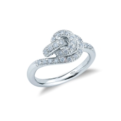 18k white gold knot ring with diamonds 