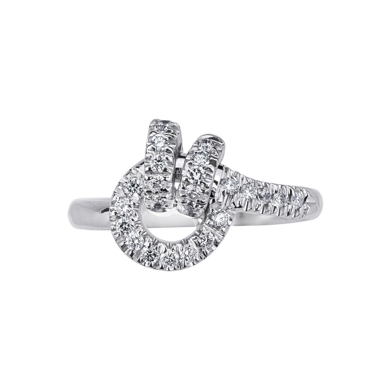 18k white gold diamonds knot ring 