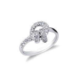 18k white gold diamonds knot ring 
