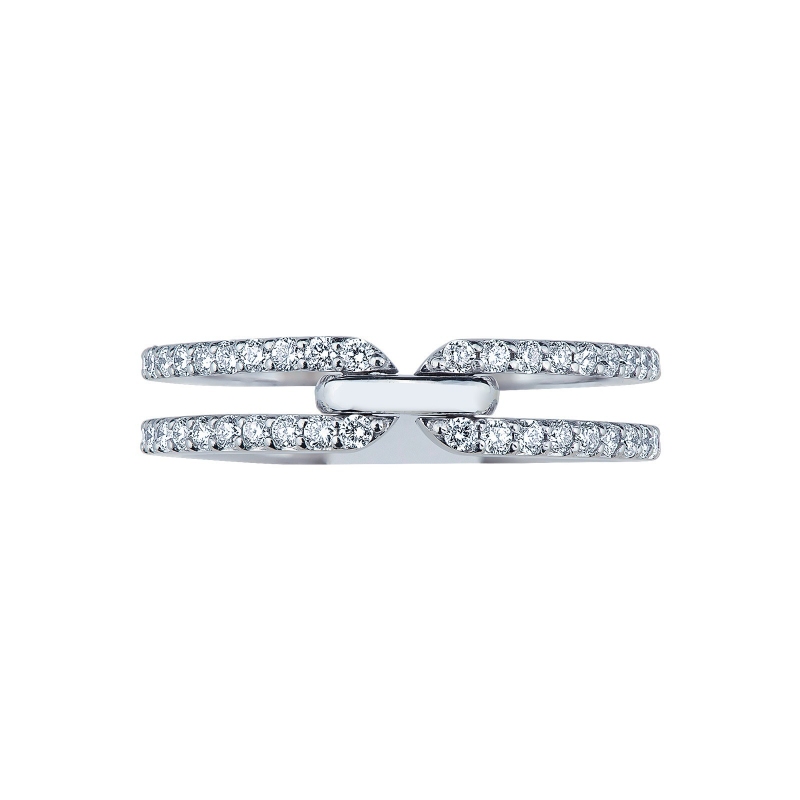 Band ring in white gold 18k with diamonds 