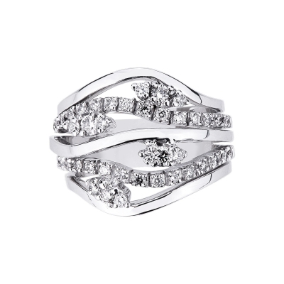 Diamond band ring in white gold 18k