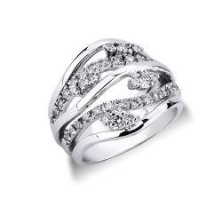 Diamond band ring in white gold 18k