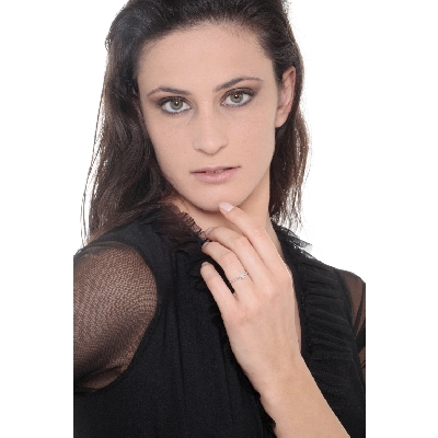 Solitario a 4 griffe in oro bianco 18k con Diamante ct. 0,25