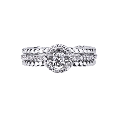 White gold 18k twisted wire diamond ring 