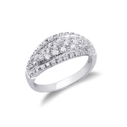18k white gold ring with diamonds brilliant cut 