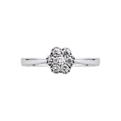 White gold 18k diamonds flower ring 