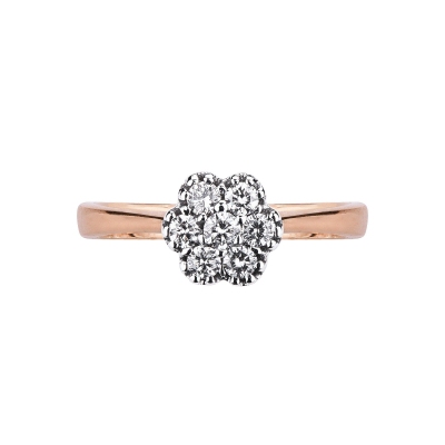 18k white and rosé gold ring with diamonds 