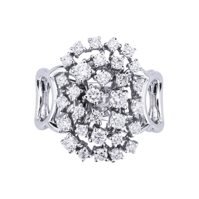 White gold 18k band ring with diamonds 