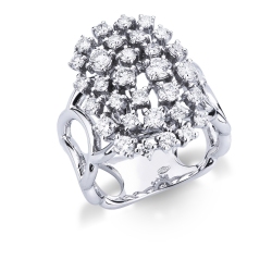 White gold 18k band ring with diamonds 