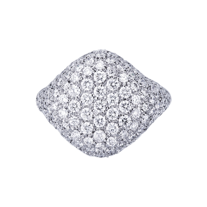 White gold 18k ring with diamonds pavé