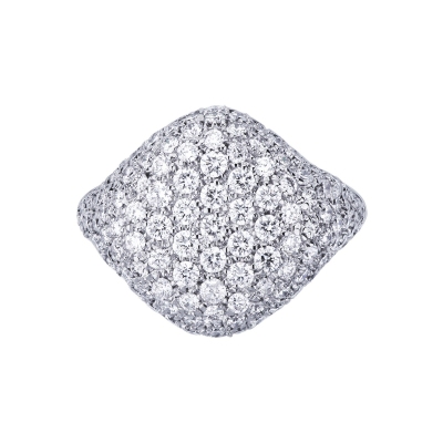 White gold 18k ring with diamonds pavé