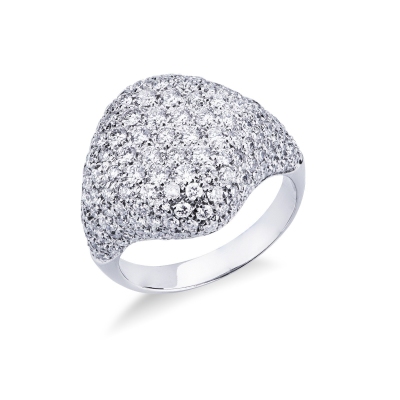 White gold 18k ring with diamonds pavé