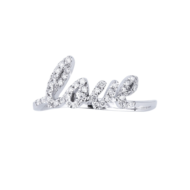 Love ring in white gold 18k with diamonds 